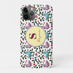 Custom and personalized birds pattern iPhone 11 pro case
