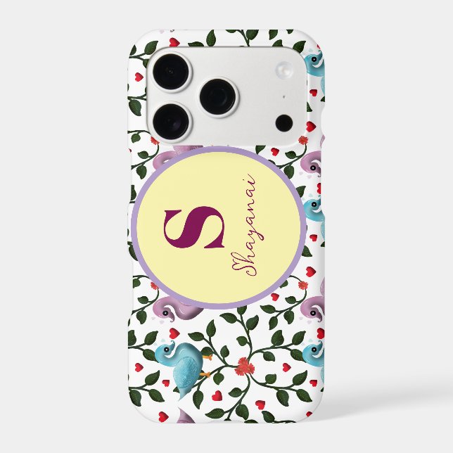 Custom and personalized birds pattern  iphone case (Back)