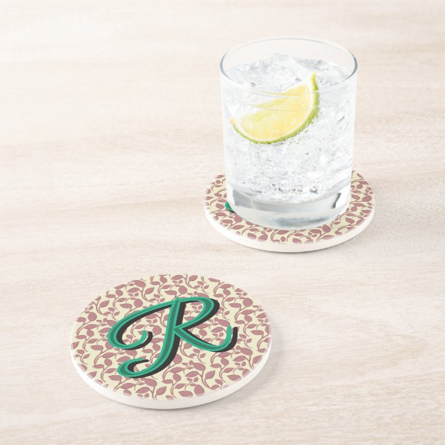 Custom and personalized botanical pattern  coaster (Side)