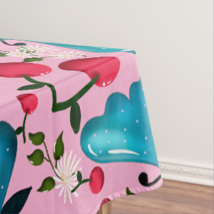 Custom and personalized butterfly floral birthday tablecloth