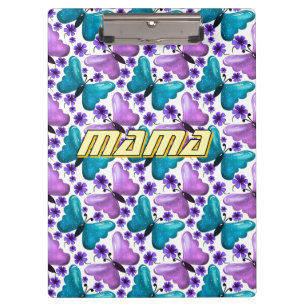 Custom and personalized butterfly floral  clipboard