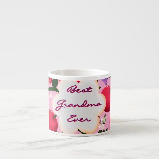 Custom and personalized cherry butterfly gift  espresso cup (Front)