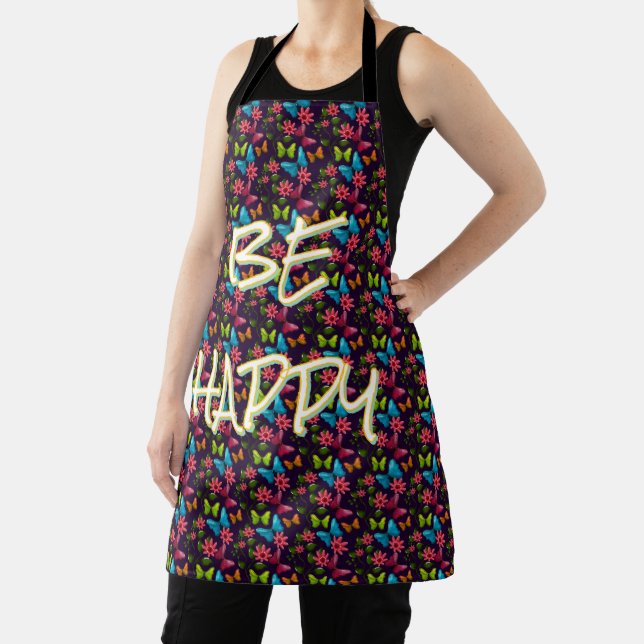Custom and personalized Colorful Butterfly  Apron (Insitu)