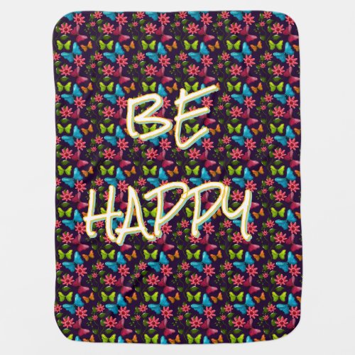 Custom and personalized Colorful Butterfly  Baby Blanket