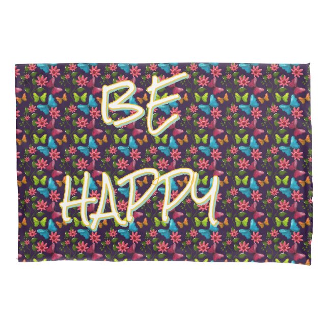 Custom and personalized Colorful Butterfly  Pillow Case (Front)