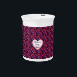 Custom and personalized Cute Cherry Butterfly  Beverage Pitcher<br><div class="desc">Adorable seamless pattern featuring glossy cherries, cute butterflies, and delicate floral elements. Designed in a soft kawaii aesthetic, this pattern is perfect for summer vibes, kids products, and feminine accessories. The bright cherries combined with soft butterflies create a playful and eye-catching design ideal for stickers, phone cases, apparel, and home...</div>