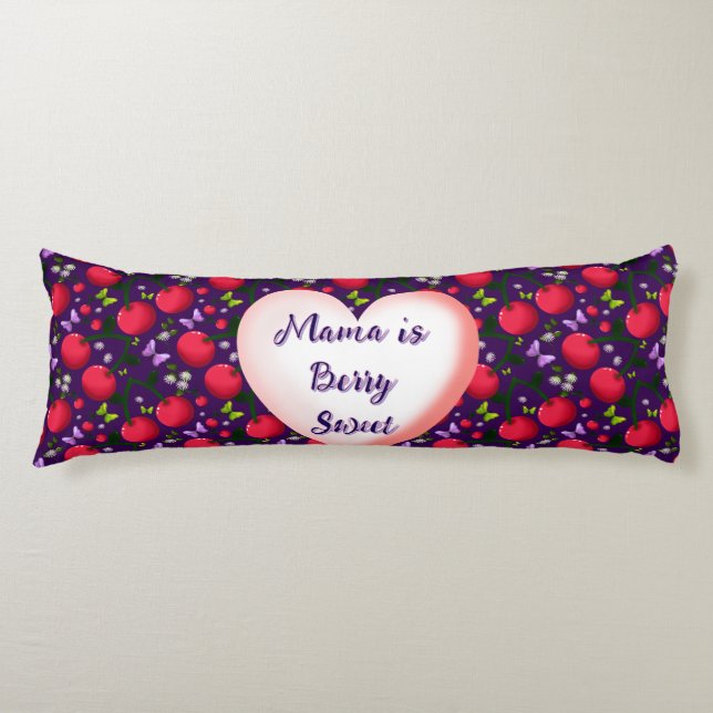 Custom and personalized Cute Cherry Butterfly  Body Pillow (Front)