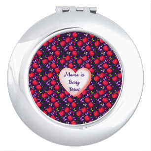 Custom and personalized Cute Cherry Butterfly Compact Mirror