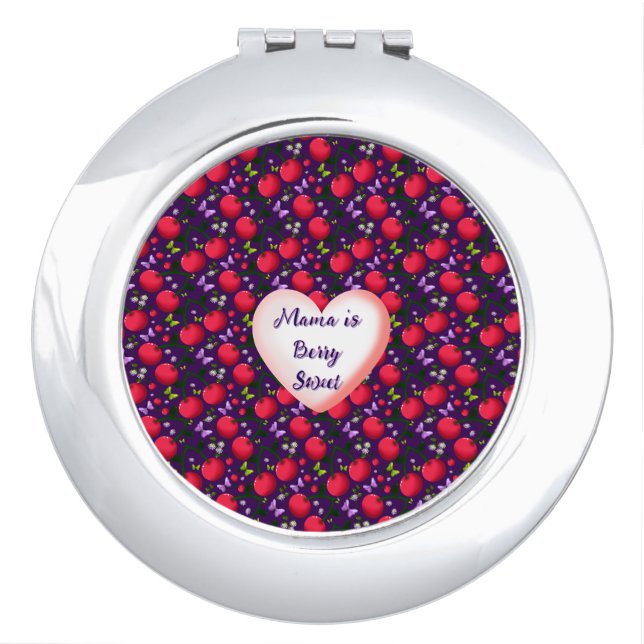 Custom and personalized Cute Cherry Butterfly  Compact Mirror (Front)