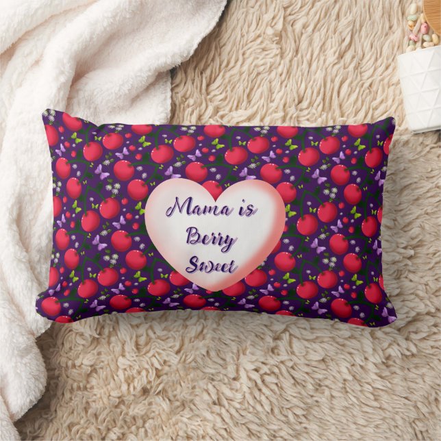 Custom and personalized Cute Cherry Butterfly  Lumbar Pillow (Blanket)