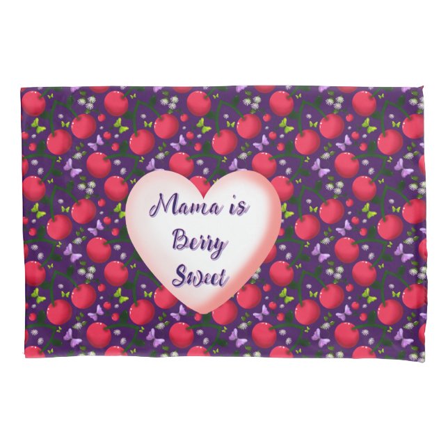 Custom and personalized Cute Cherry Butterfly  Pillow Case (Front)