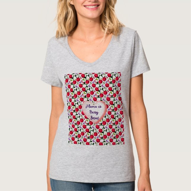 Custom and personalized Cute Cherry Butterfly  T-Shirt (Front)