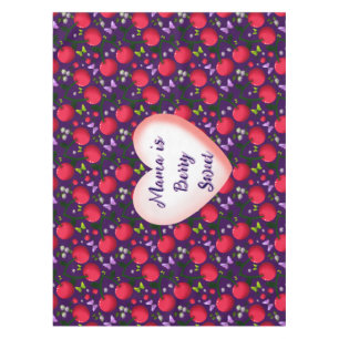 Custom and personalized Cute Cherry Butterfly Tablecloth