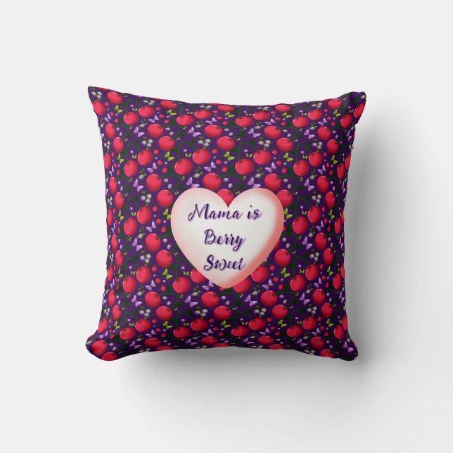 Custom and personalized Cute Cherry Butterfly  Throw Pillow (Front)
