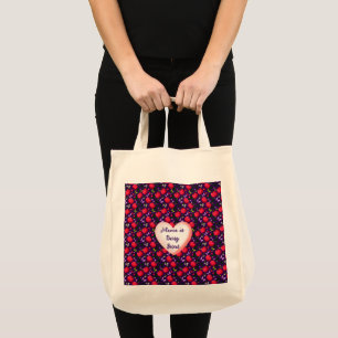 Custom and personalized Cute Cherry Butterfly  Tote Bag