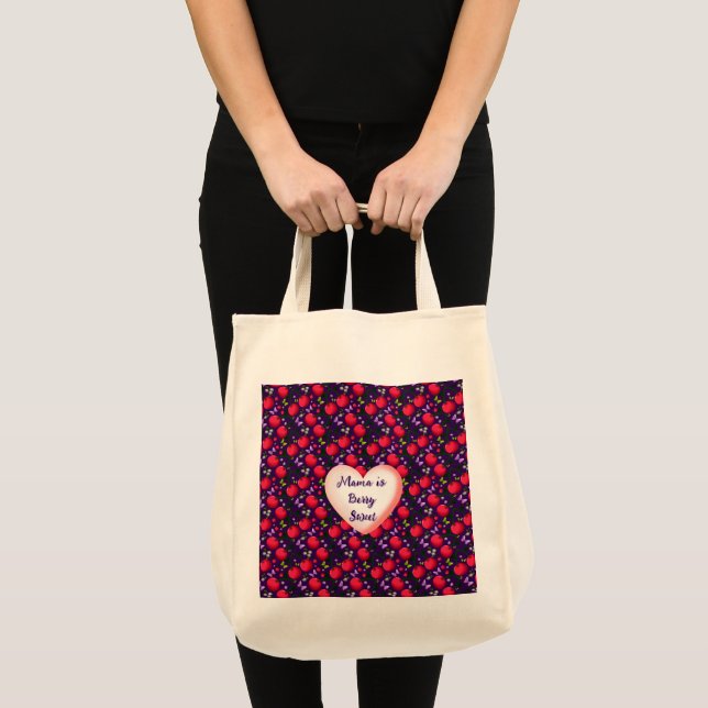 Custom and personalized Cute Cherry Butterfly  Tote Bag (Front (Product))
