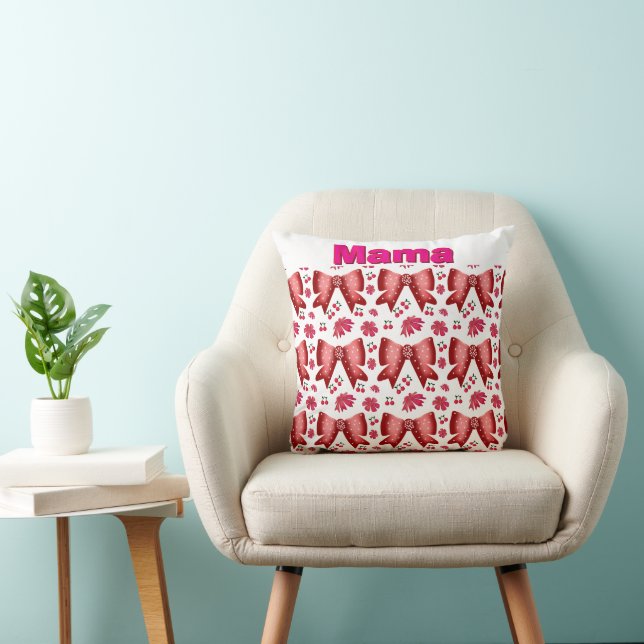 Custom and personalized Cute Coquette Gift Throw Pillow (Chair)