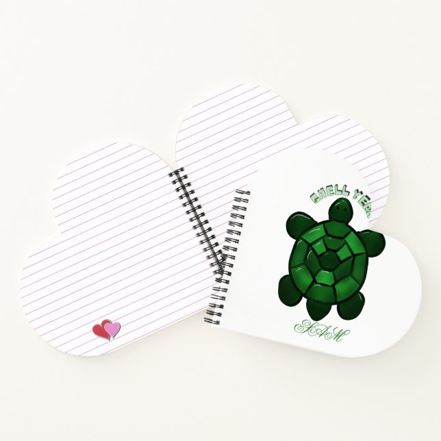 Custom and personalized Cute Turtle  Notebook (Inside)
