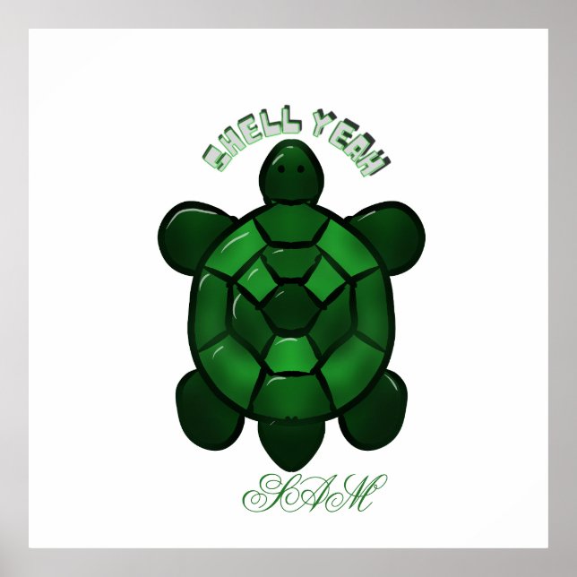 Custom and personalized Cute Turtle  Poster (Front)