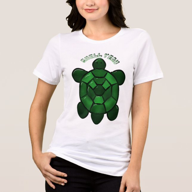 Custom and personalized Cute Turtle  Tri-Blend Shirt (Front)