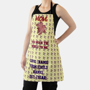 Custom and personalized family quote gift apron