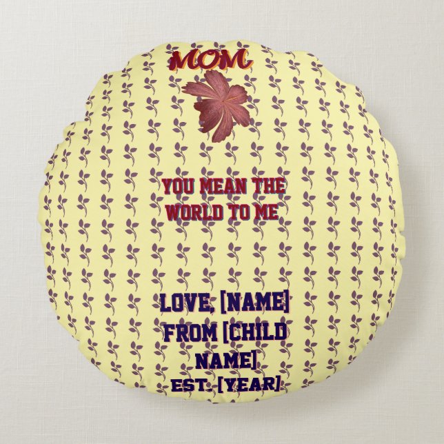 Custom and personalized family quote gift  round pillow (Front)