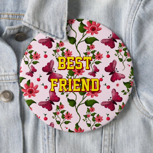 Custom and personalized floral Butterfly pattern Button