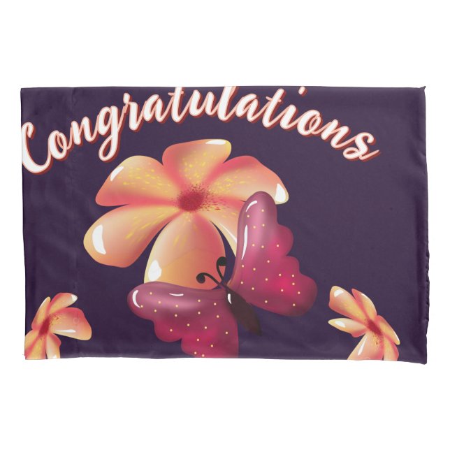 Custom and personalized floral Butterfly Pattern  Pillow Case (Front)