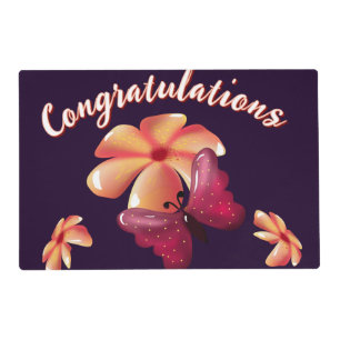 Custom and personalized floral Butterfly Pattern  Placemat