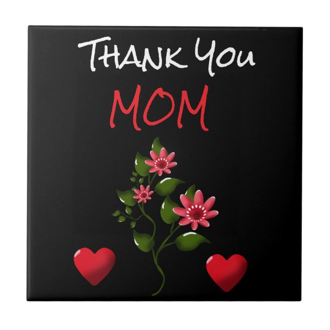 Custom and personalized floral gift  ceramic tile (Front)