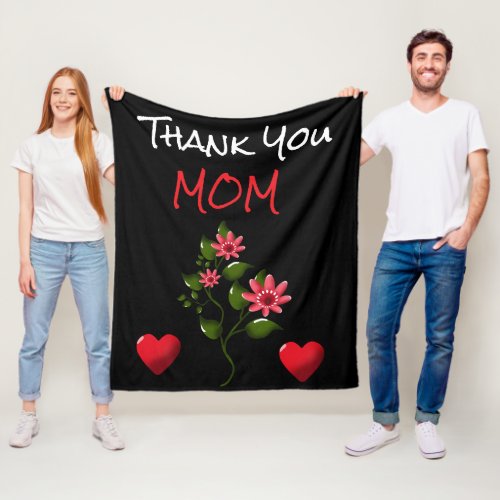 Custom and personalized floral gift  fleece blanket
