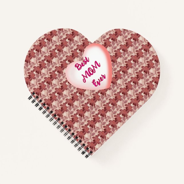 Custom and personalized floral gift for Mom Apron Notebook (Front)