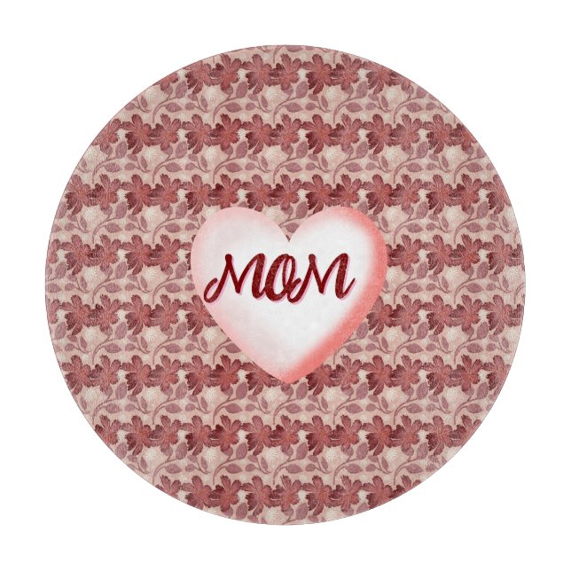 Custom and personalized floral gift for Mom Cutting Board (Front)
