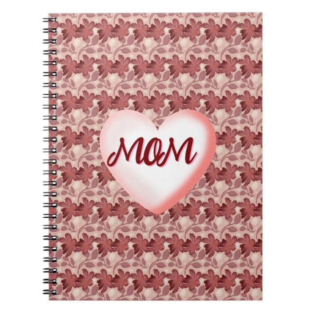 Custom and personalized floral gift for Mom Notebook (Front)