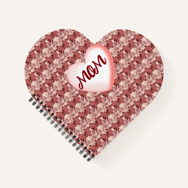Custom and personalized floral gift for Mom Notebook (Front)