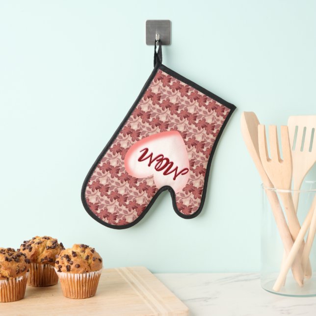 Custom and personalized floral gift for Mom Oven Mitt (Insitu(Hanging))
