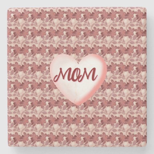 Custom and personalized floral gift for Mom Stone Coaster
