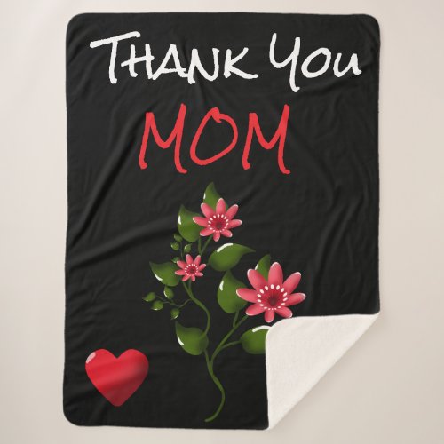 Custom and personalized floral gift  sherpa blanket