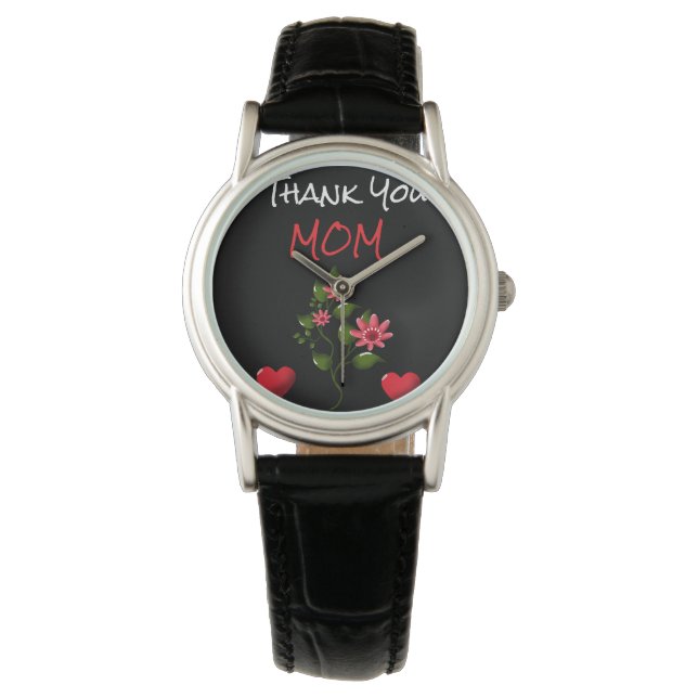 Custom and personalized floral gift  watch (Front)