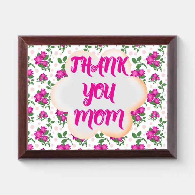 Custom and personalized floral pattern  award plaque (Horizontal)