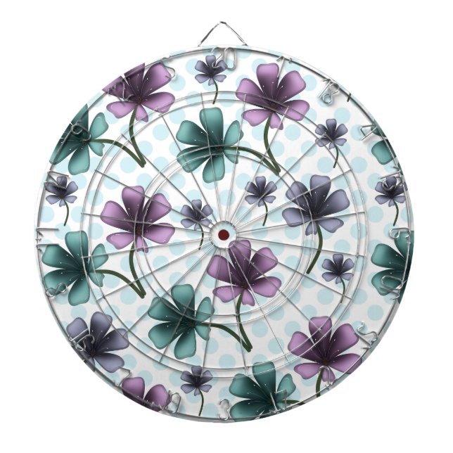 Custom and personalized floral pattern  dart board (Front)