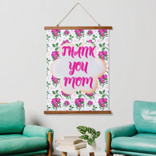 Custom and personalized floral pattern  hanging tapestry