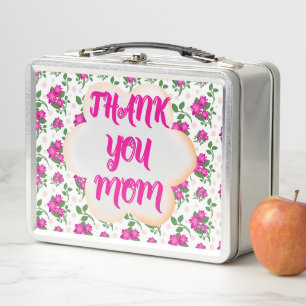 Custom and personalized floral pattern  metal lunch box