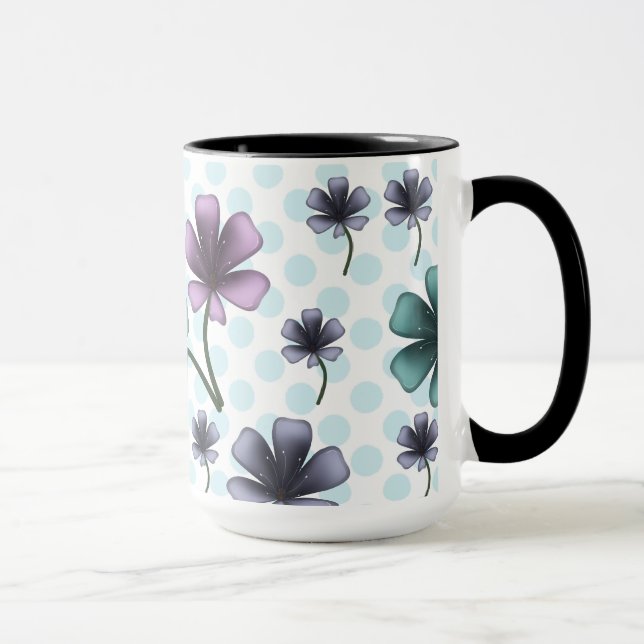 Custom and personalized floral pattern  mug (Right)