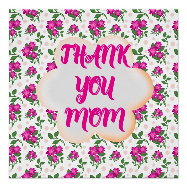 Custom and personalized floral pattern  poster (Front)