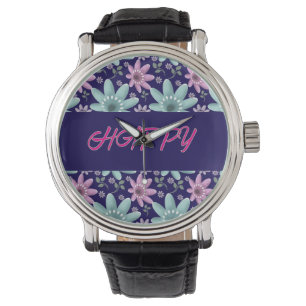 Custom and personalized floral Ping Pong Paddle Watch