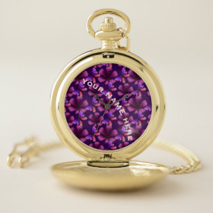 Custom and personalized floral Spiral Notebook Pocket Watch