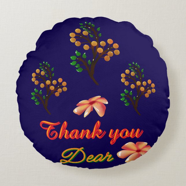 Custom And personalized gift Botanical Pattern  Round Pillow (Front)
