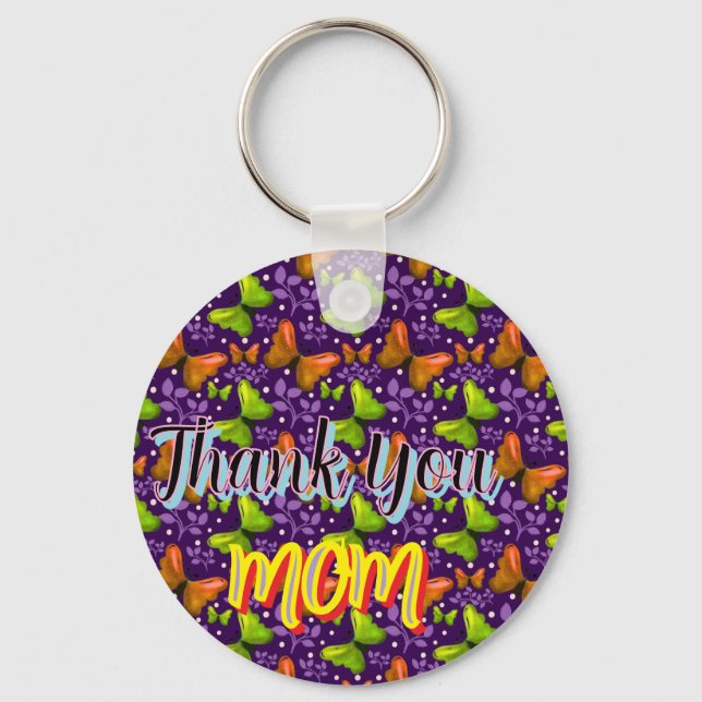 Custom and personalized gift butterfly Pattern   Keychain (Front)