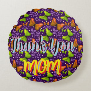 Custom and personalized gift butterfly Pattern   Round Pillow